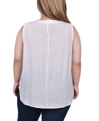 Plus Size Sleeveless Top with Eyelet Insets