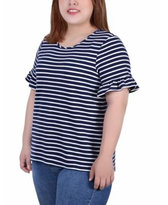 Plus Size Short Bell Sleeve Top