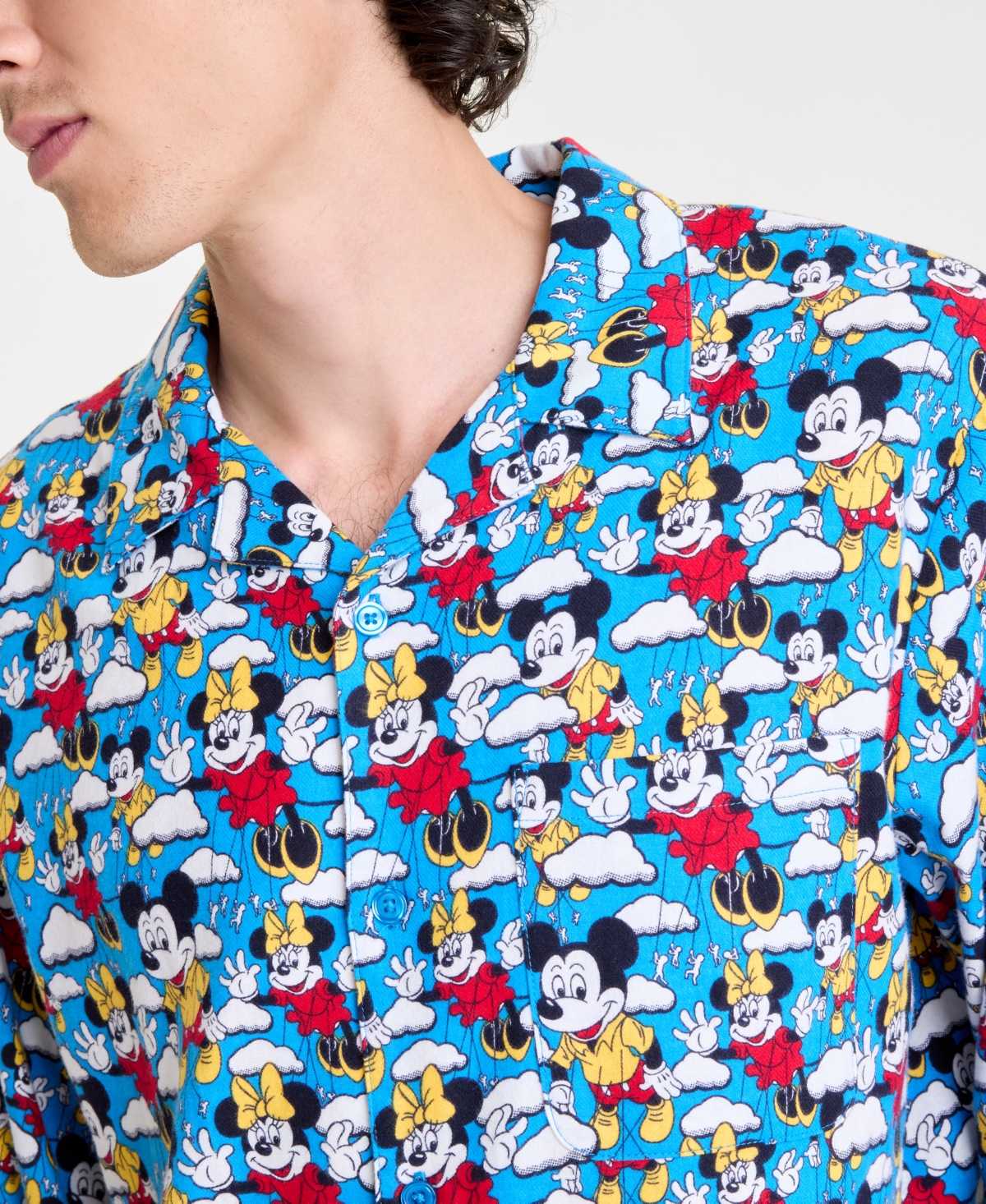 Disney | Macy's Men's Mickey Mouse & Minnie Flannel Pajamas Set, Exclusive