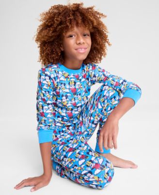 Kids 5-14 Mickey Mouse & Minnie Mouse Parade Balloon Knit Pajamas Set, Macy's Exclusive