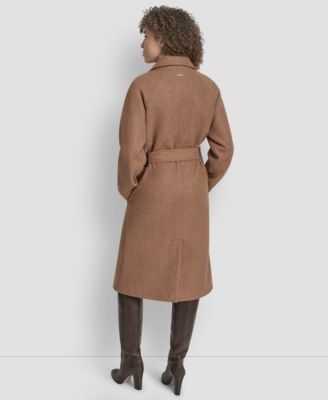 Petite Belted Notch Collar Coat