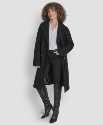 Petite Belted Notch Collar Coat