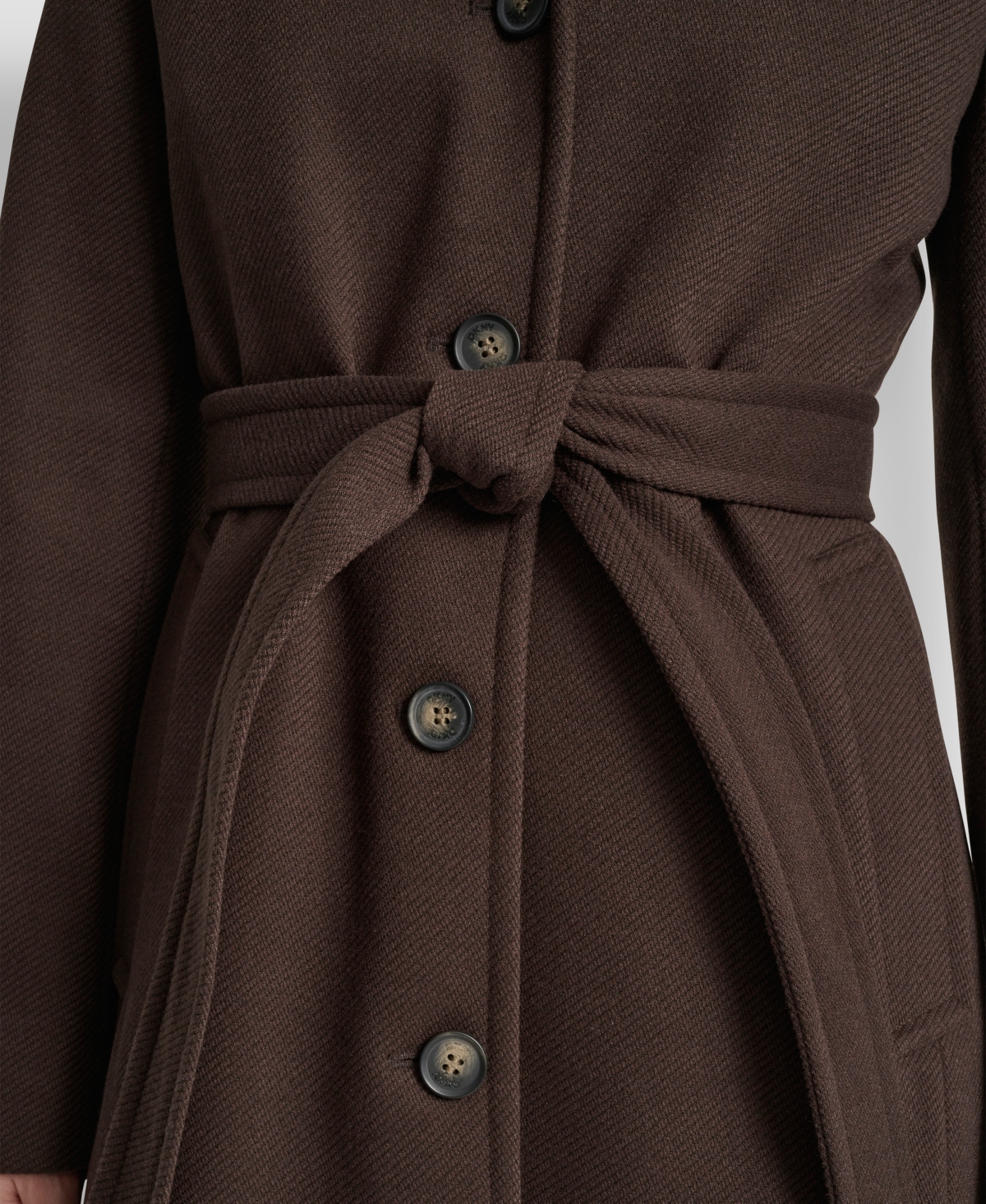 Dkny Women's Single-breasted Pillow Collar Coat In Brown