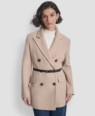 Women's Short Double-Breasted Belted Coat