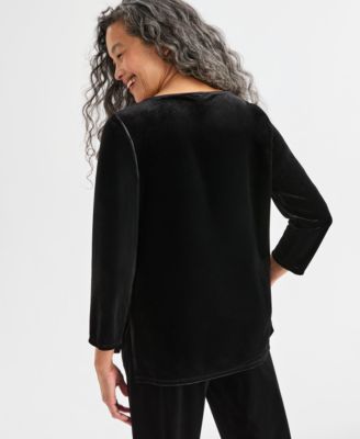 トップス andmary Ruth velour tops black TOPS