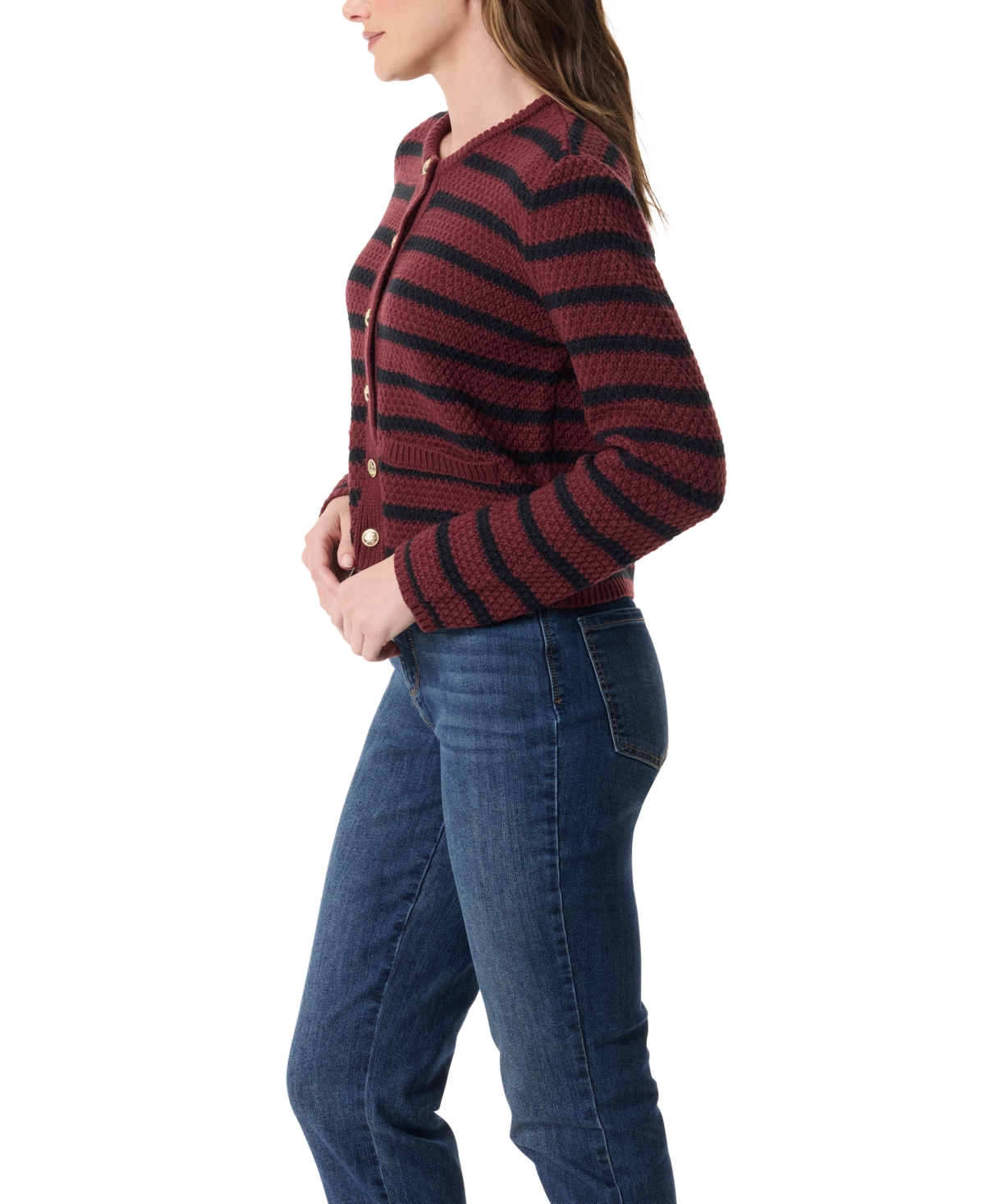 Gloria Vanderbilt Women's Lorin Crew Neck Cardigan Sweater In Red