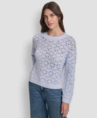 Women's Pointelle Long Sleeve Sweater