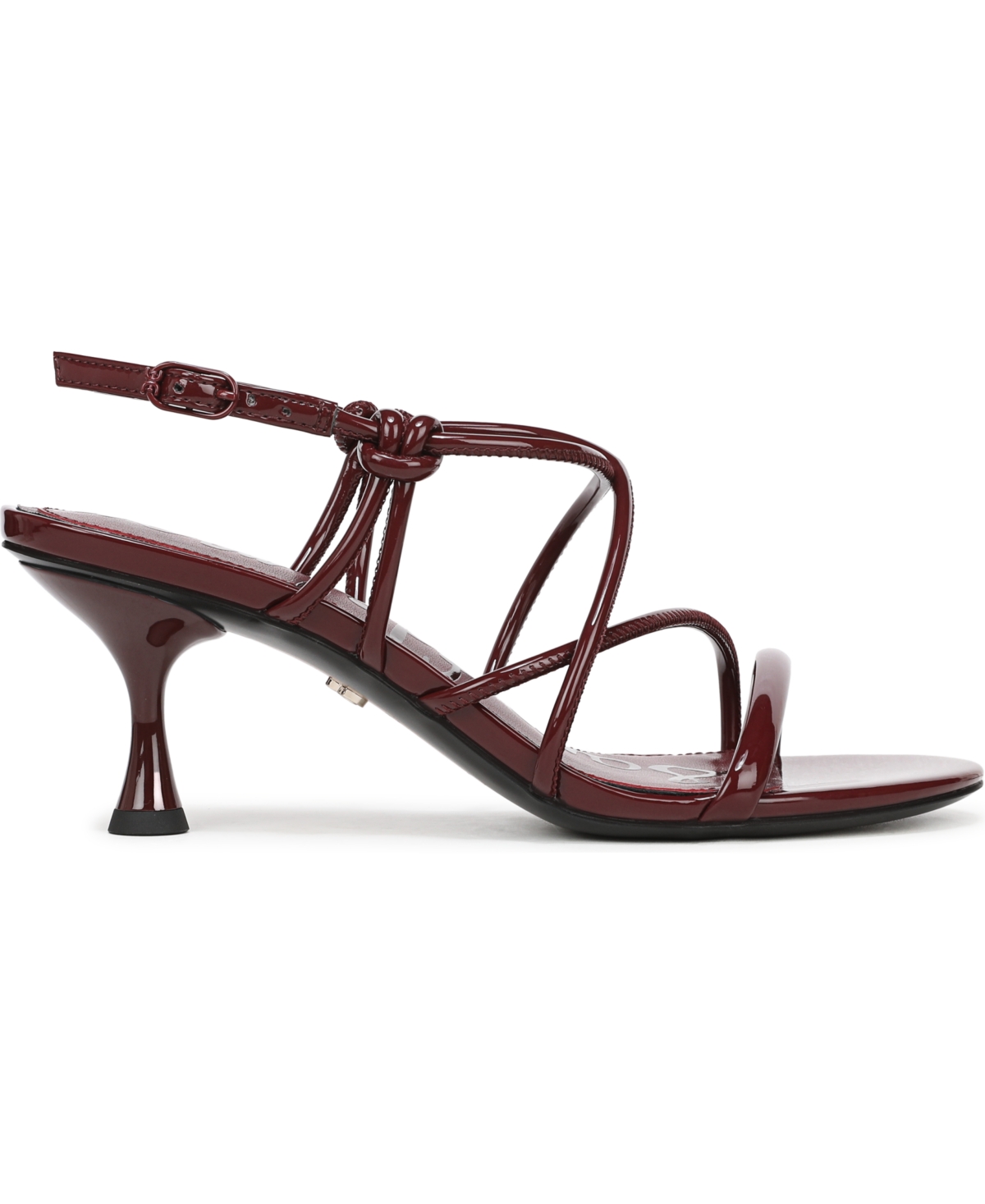 Sam Edelman Riana Strapy Heel Sandal French Merlot Patent Leather In Burgundy