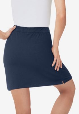 Plus Size Stretch Cotton Skort