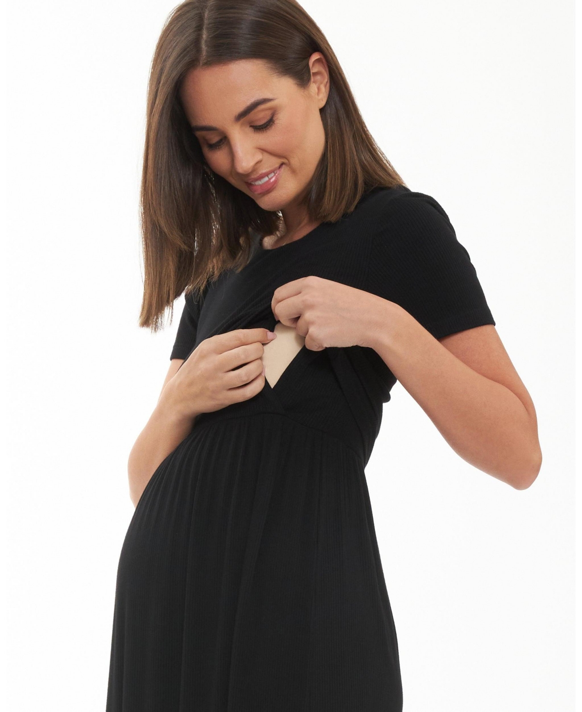 Ripe Maternity Maternity Ripe Rib Crop Top Nursing Dress