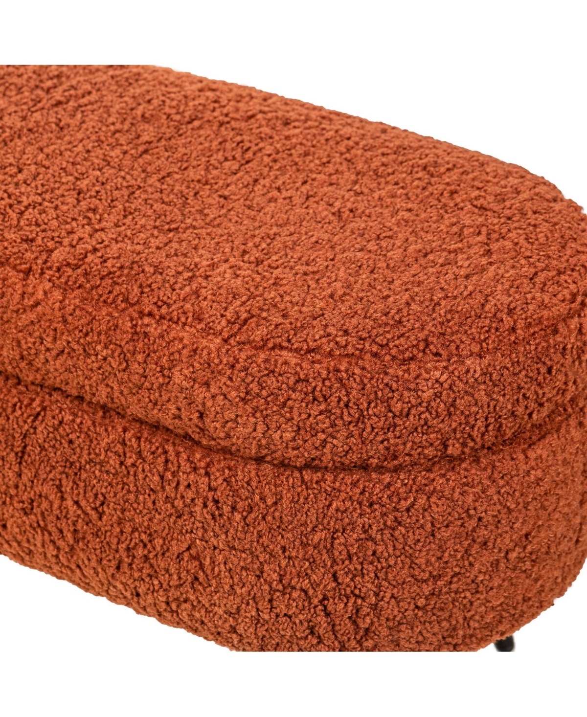 Nordlys - Terracotta Boucle Storage Bench Modern Design Style Upholstery Entry