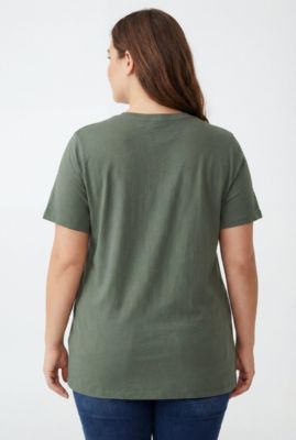 Women's Plus Size Perfect Short-Sleeve V-Neck Tunic Top