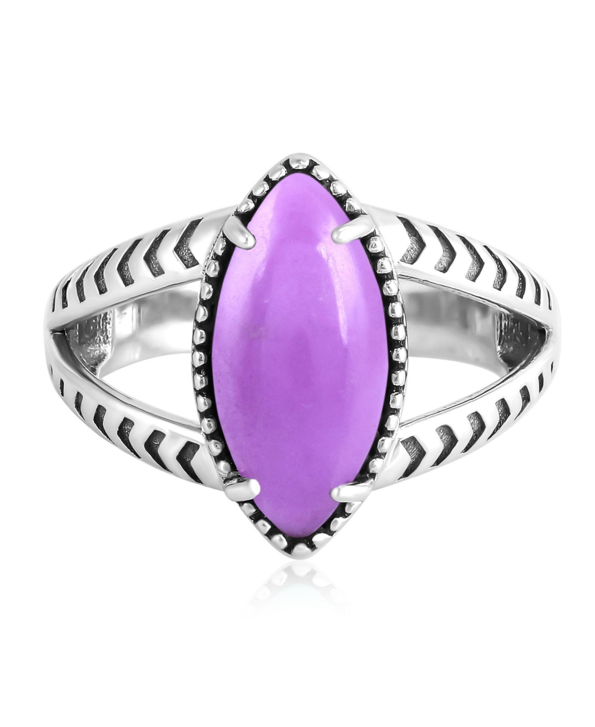 American West Jewelry Sterling Silver Phosphosiderite Marquise Split Shank Ring