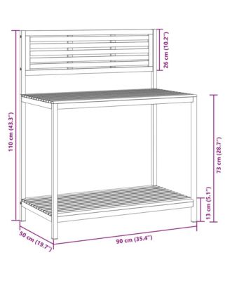 Work Table Natural Wood and Black