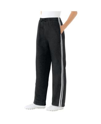 Plus Size Within Better-Fleece Side-Stripe Pull-On Sweatpants