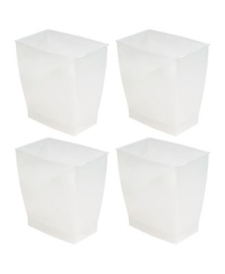 mDesign Small Rectangular Bathroom Trash Cans - Set of 4 - Frost - Made in USA