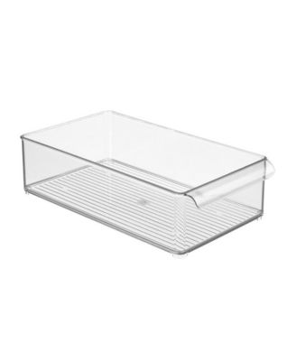 Large Stackable Fridge or Freezer Bin with Handle - Clear - Made in USA