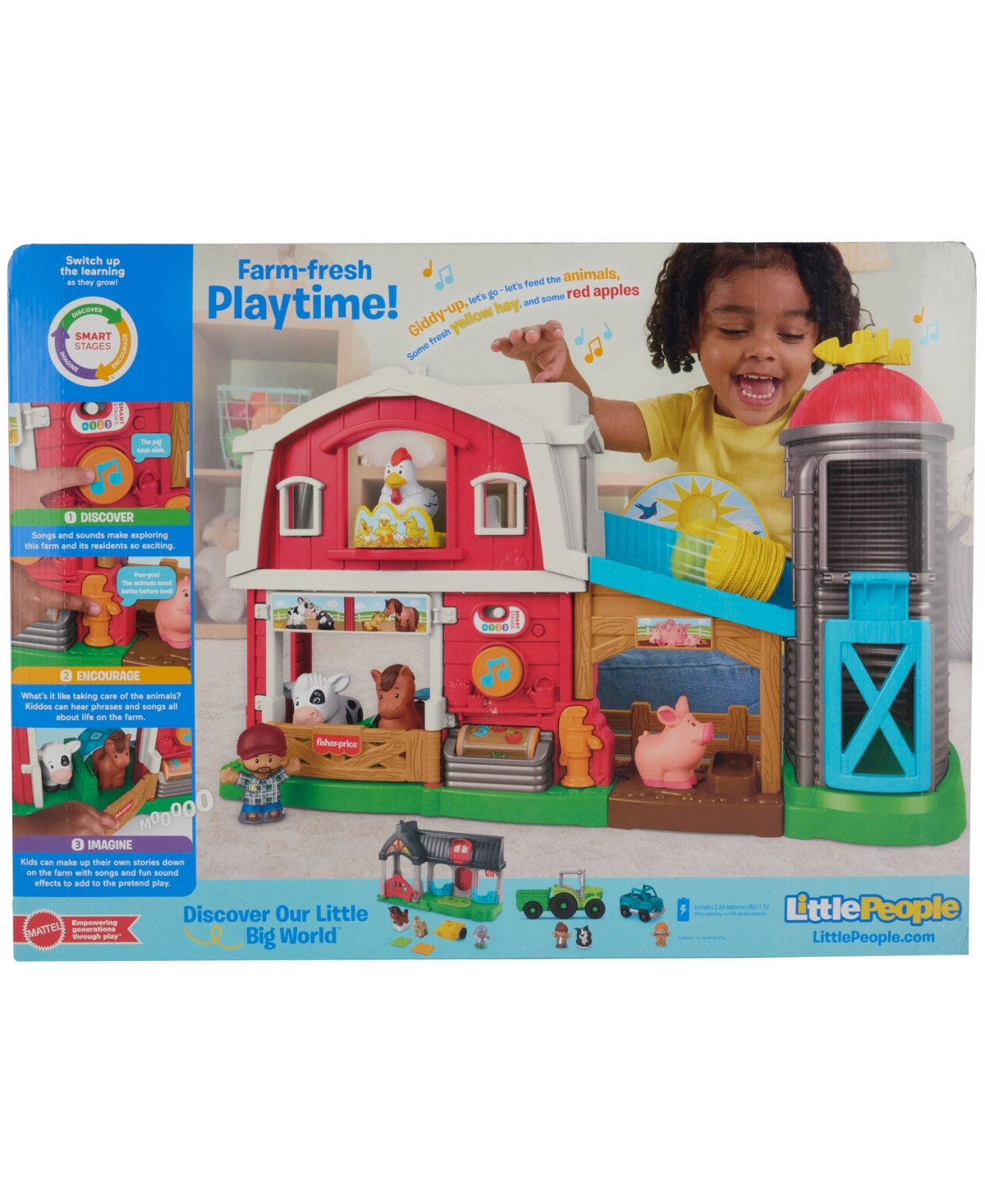 Little People Caring Fun Animal Farm Playset, 6 Play Pieces In Multi