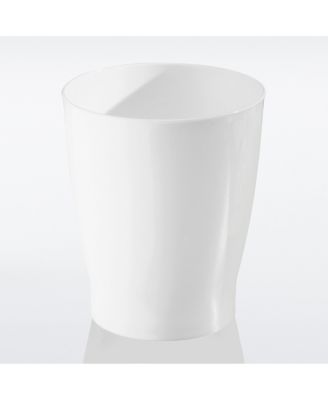 Small Round Plastic Bathroom Trash Can - Set of 4 - White - Made in USA