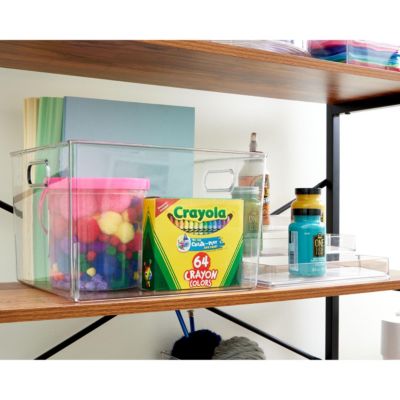 Plastic Storage Bin with Handles - Clear - Made in USA