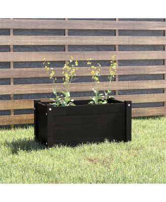 Garden Planter Black Solid pinewood 23.6 x 12.2 x 12.2 in Durable