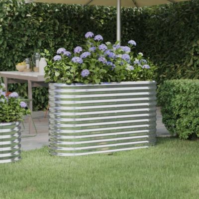 Garden Raised Bed Silver Powder-coated steel Large Durable