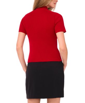 Women's Short Sleeve Turtleneck Sweater