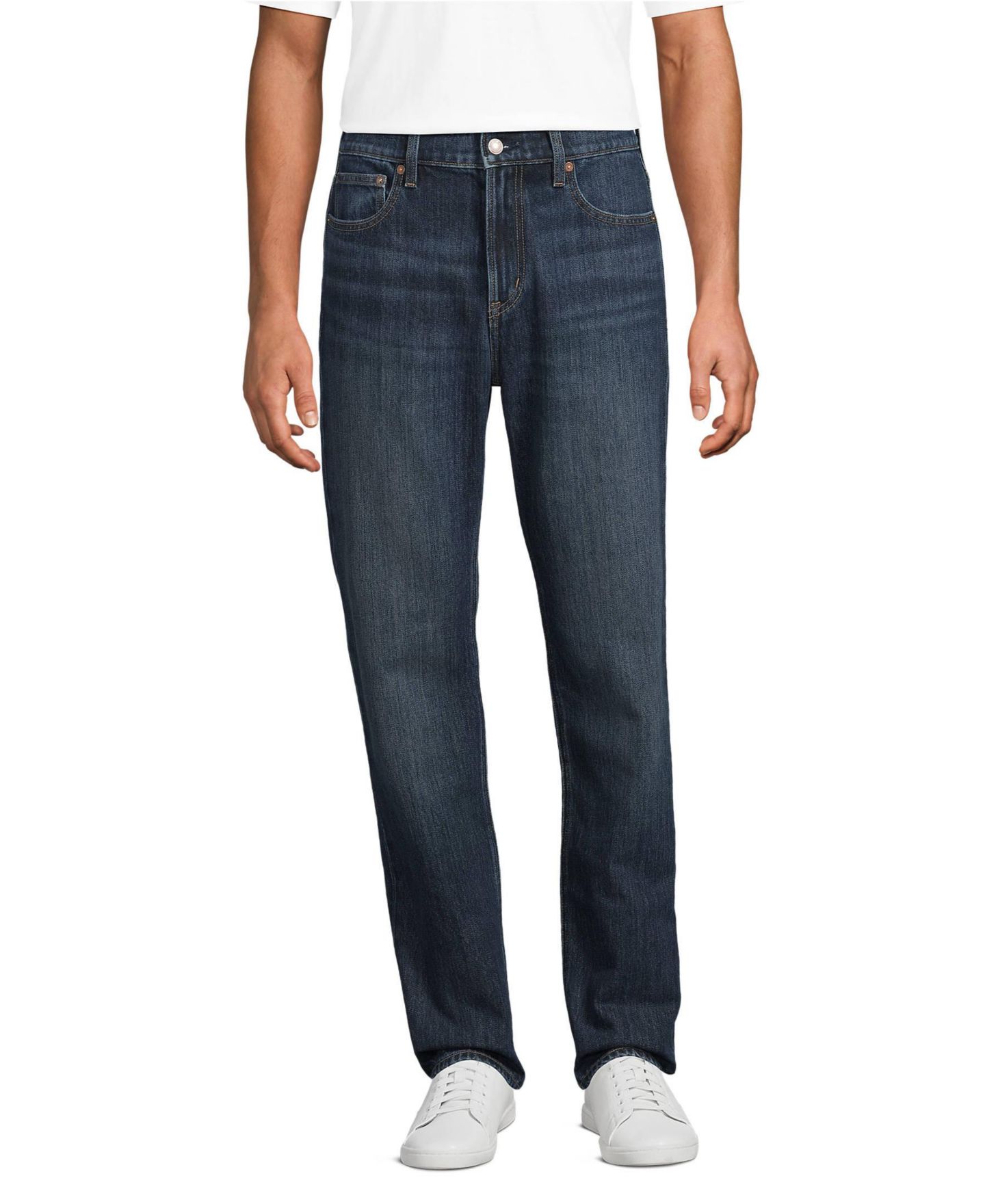 Мужские джинсы Lands' End Rigid Comfort Waist Easy Classic Fit Jean, цвет: Тёмный варёный — фото 1