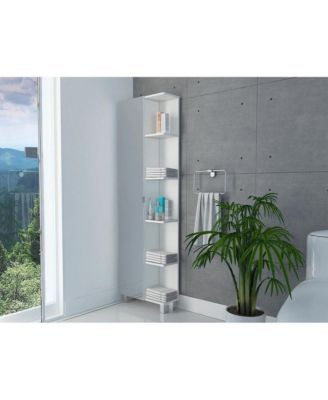 Urano 1Pc MDF Adjustable Shelves & Open Storage Mirror Linen Cabinet