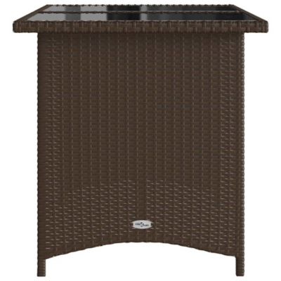 Garden Table Brown PE Rattan 43.3 x 26.8 in