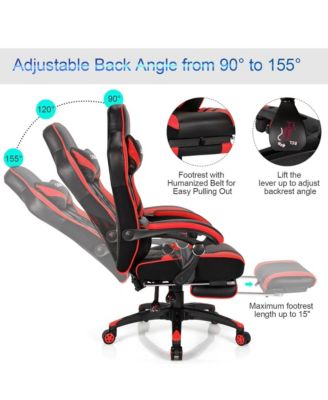 Office Computer Desk Chair Gaming Chair Adjustable Swivel w/Footrest