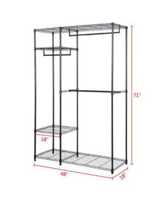 48&#39;&#39;x18&#39;&#39;x71&#39;&#39; Closet Organizer Garment Rack Portable Clothes Hanger Home Shelf