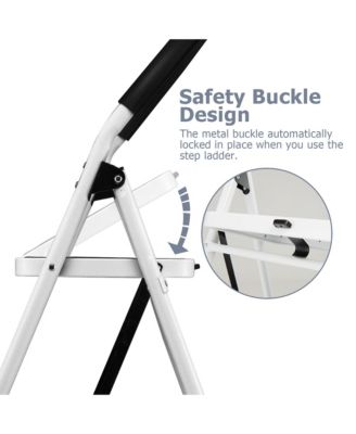 4 Step Ladder Folding Stool Heavy Duty 330Lbs Capacity Industrial Lightweight