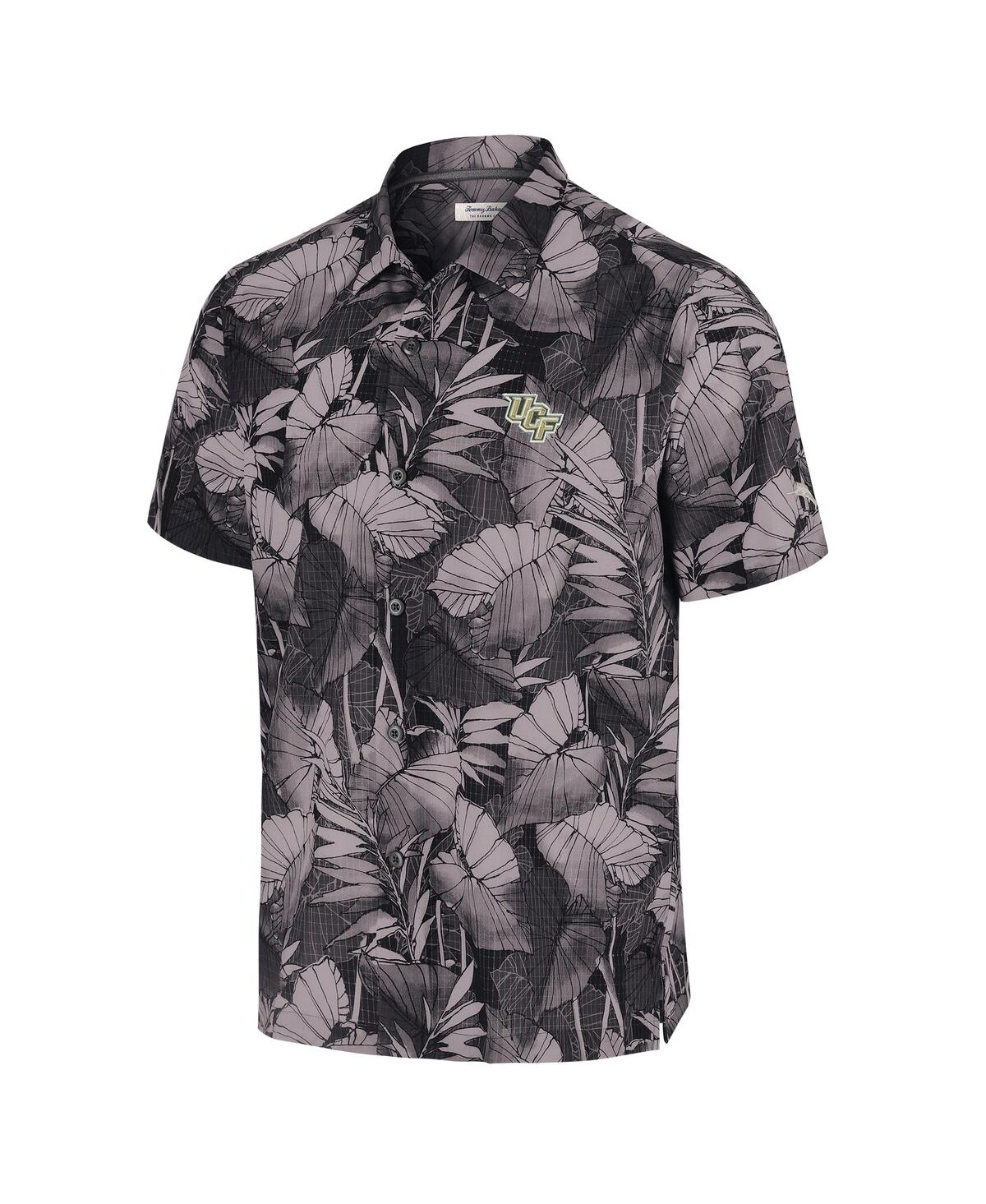 Tommy Bahama Men's Black Ucf Knights Coast Nuevo Fronds Button-up Shirt In Gray