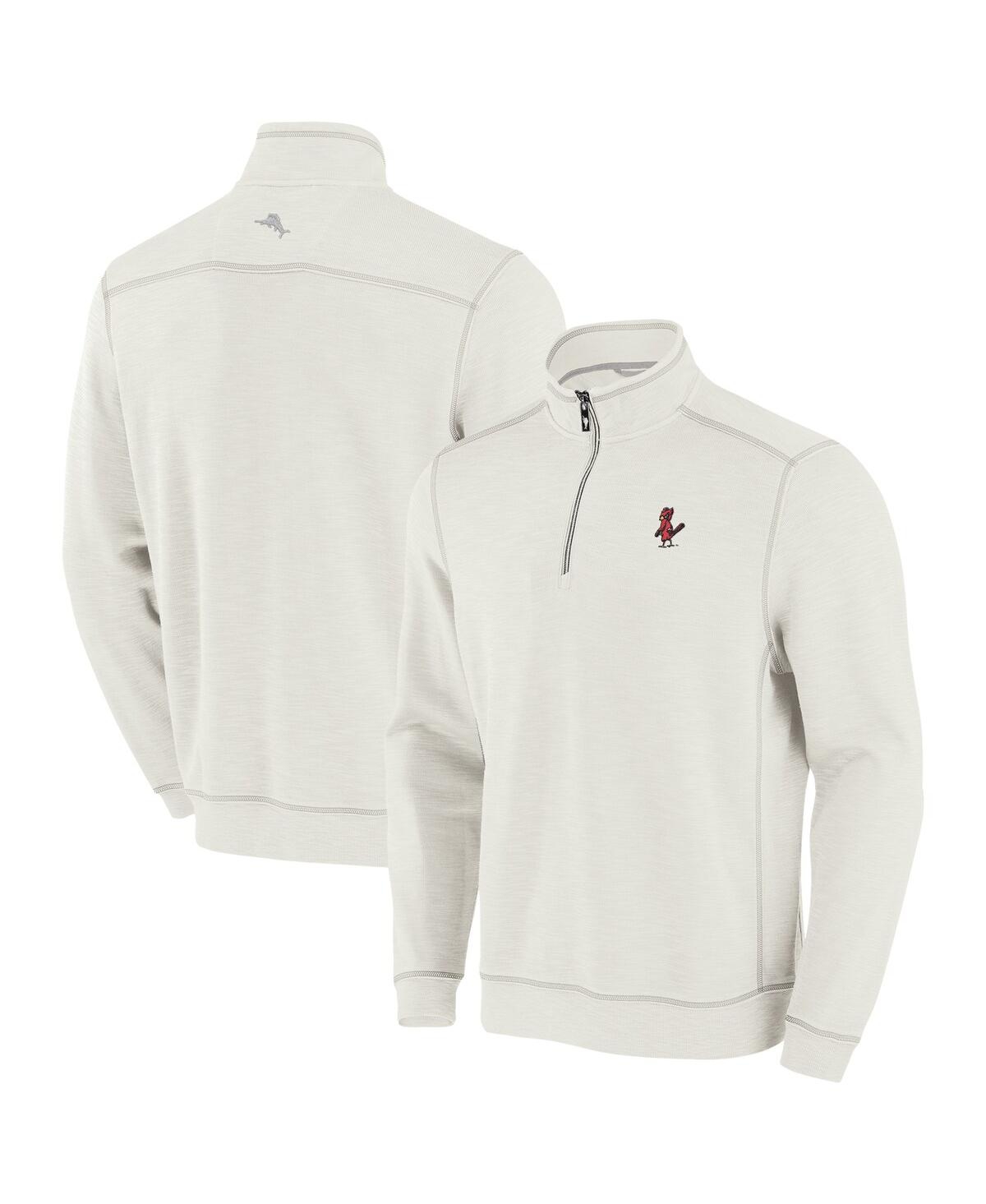 Tommy Bahama Men's Cream San Diego Padres Sport Tobago Bay Tri-blend Half-zip Sweatshirt In White