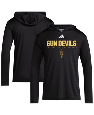 adidas - Men's Black Arizona State Sun Devils 2025 AEROREADY Sideline Training Long Sleeve Hooded T-Shirt