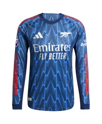 Men's Blue Arsenal 2025/26 Away Authentic Long Sleeve Jersey with Patch