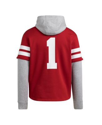 Men's Red Nebraska Huskers Jersey Pullover Hoodie