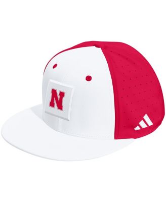 adidas - Men's and Women's White/Scarlet Nebraska Huskers Performance Flat Bill Adjustable Hat