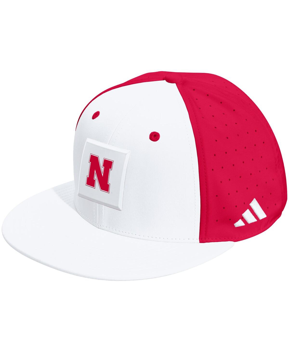 Adidas Originals Men's And Women's White/scarlet Nebraska Huskers Performance Flat Bill Adjustable Hat In Multi