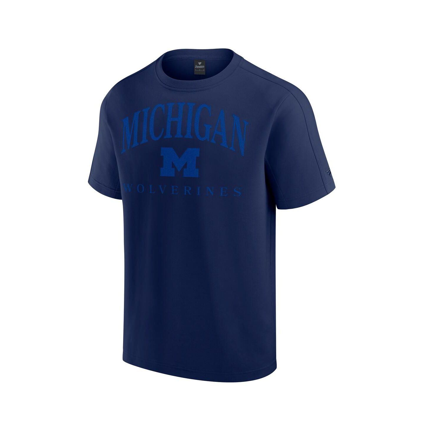 Мужская футболка Fanatics Navy Michigan Wolverines Flex Tri-Blend — фото 2