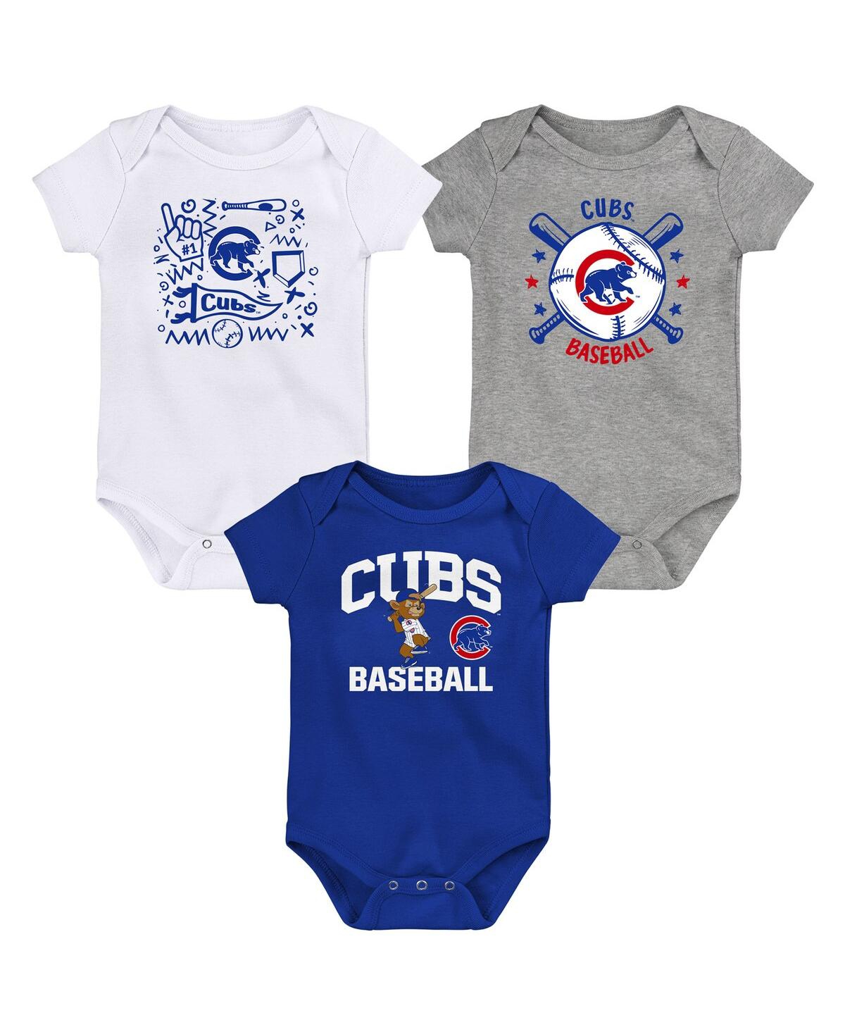 Outerstuff Baby Boys And Girls Blue Philadelphia Phillies Batter Up Bodysuit, Set Of 3 In Blue