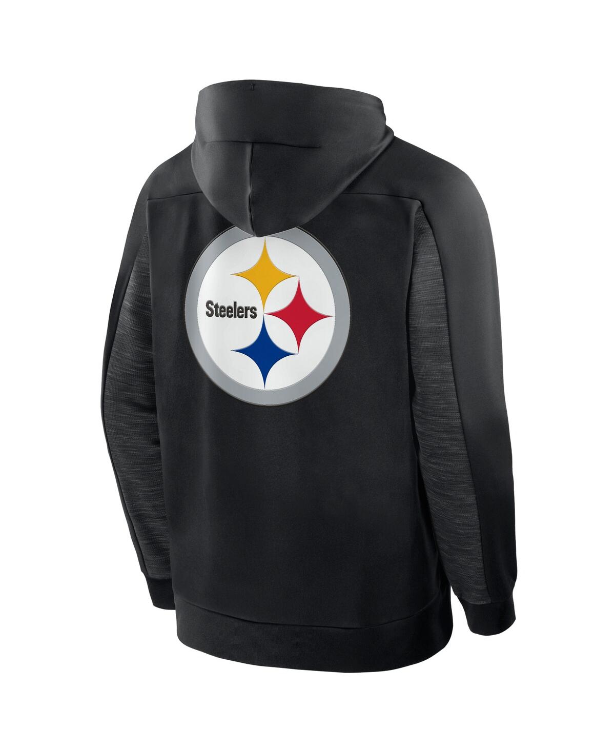 Fanatics Men's Black Pittsburgh Steelers Checkdown Pass Full-zip Hoodie In Black