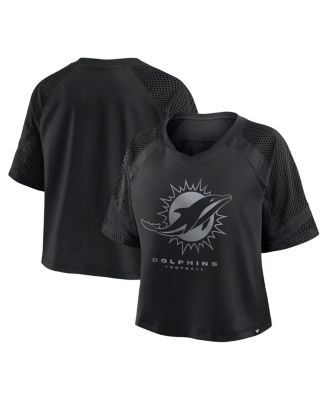 Fanatics - Women's Miami Dolphins Oversized Raglan V-Neck Blackout Fashion Jersey