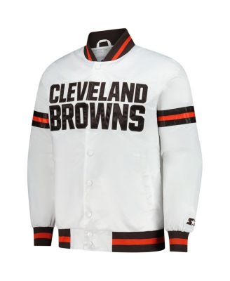 Men's White Cleveland Browns Scout Full-Snap Varsity Jacket