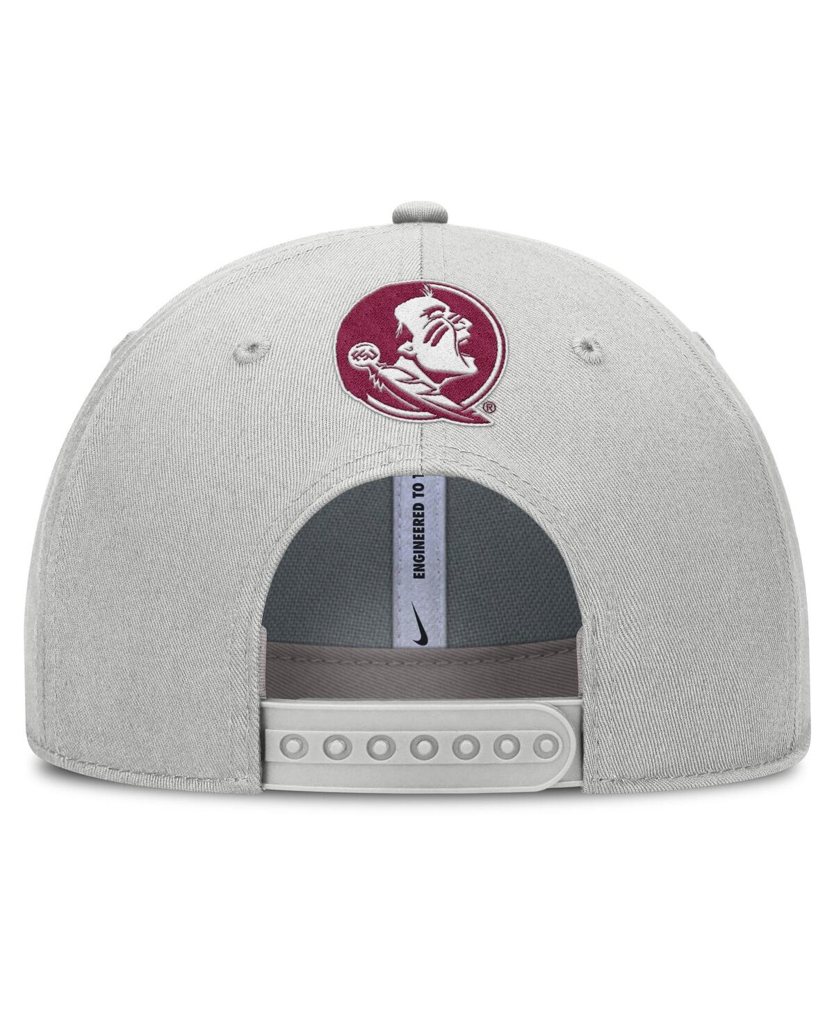 Nike Men's Gray Florida State Seminoles 2025 Sideline Dust Pinched Rise Adjustable Hat In Gray