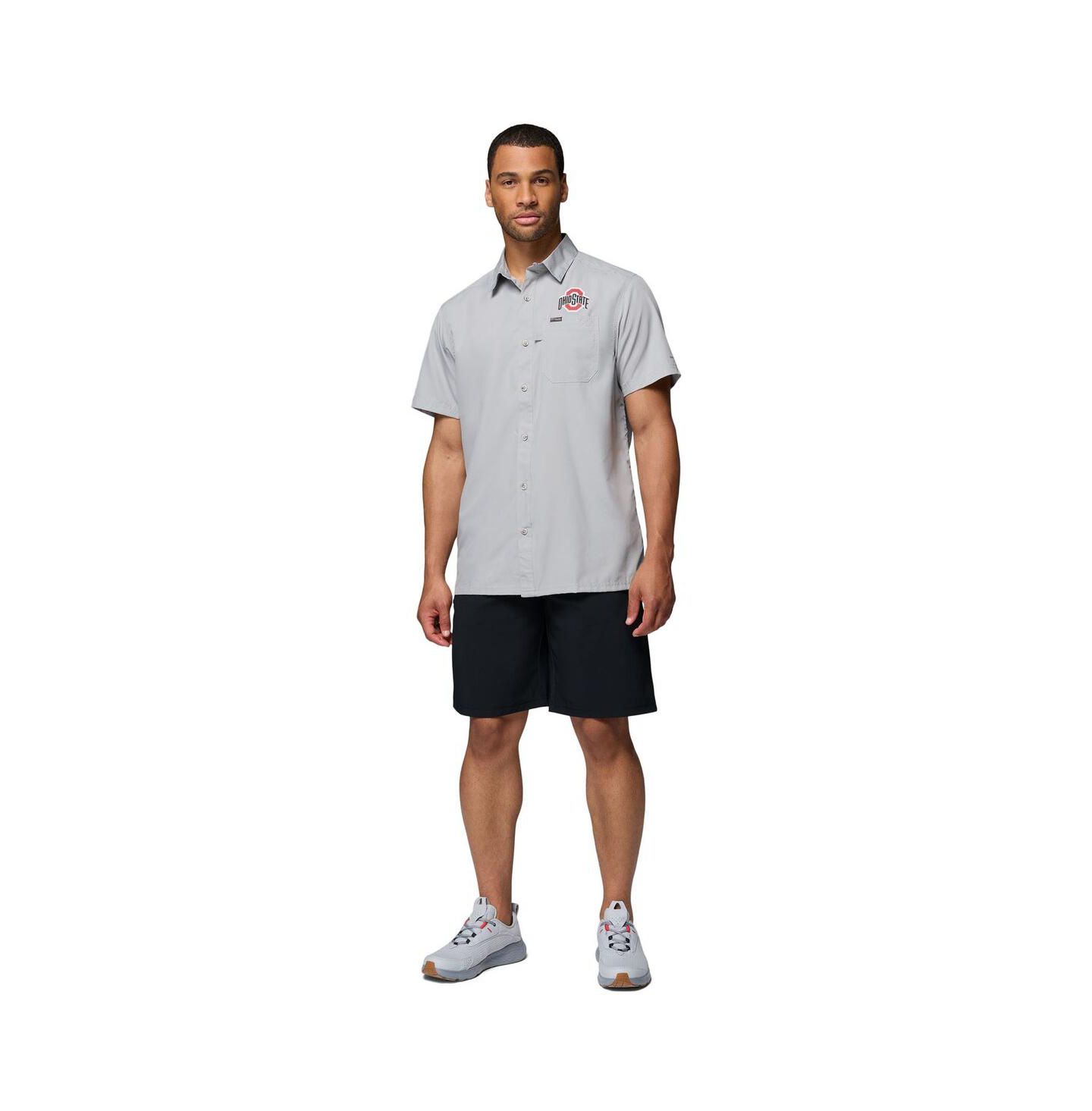 Мужская рубашка Columbia Gray Ohio State Buckeyes Slack Tide Camp Button-Up — фото 4