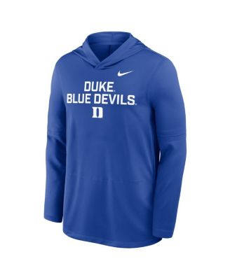 Men's Royal Duke Blue Devils 2025 Sideline Performance Long Sleeve Hoodie T-Shirt