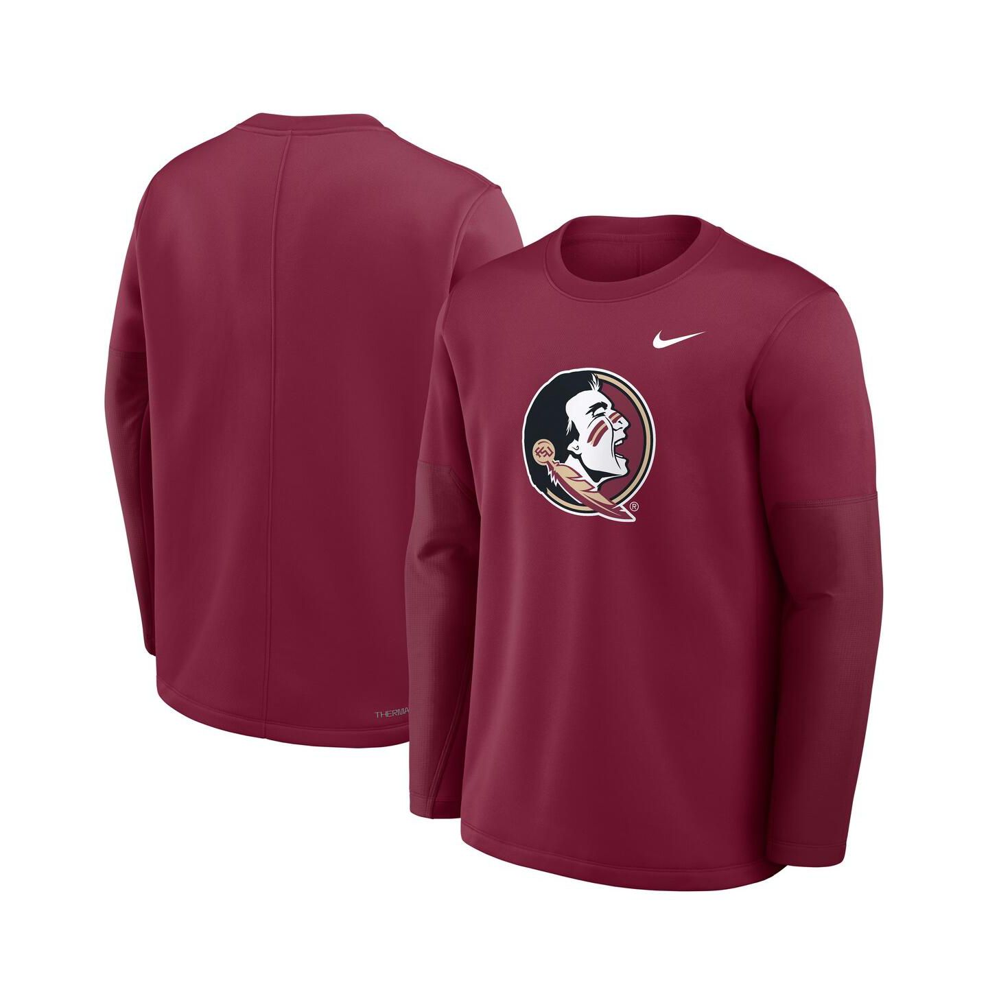 Мужская футболка Nike Garnet Florida State Seminoles 2025 Sideline Coach Performance Long Sleeve — фото 4