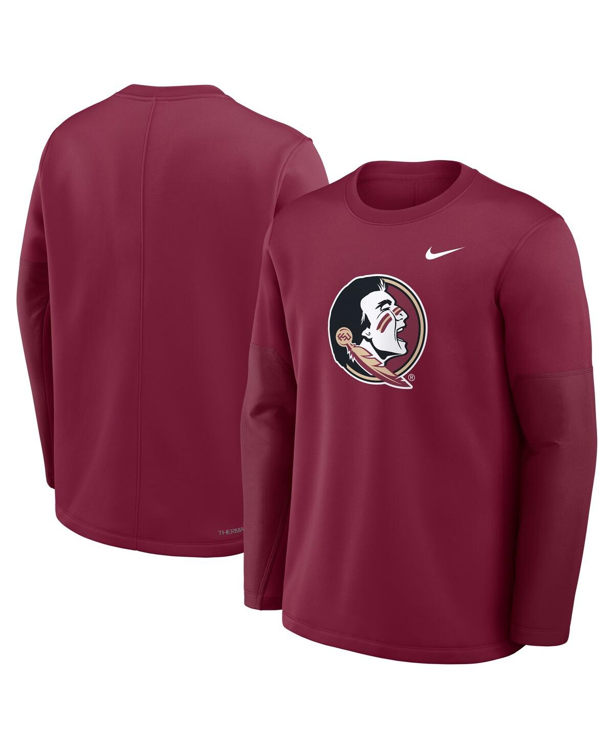 Nike Men's Garnet Florida State Seminoles 2025 Sideline Coach Performance Long Sleeve T-Shirt